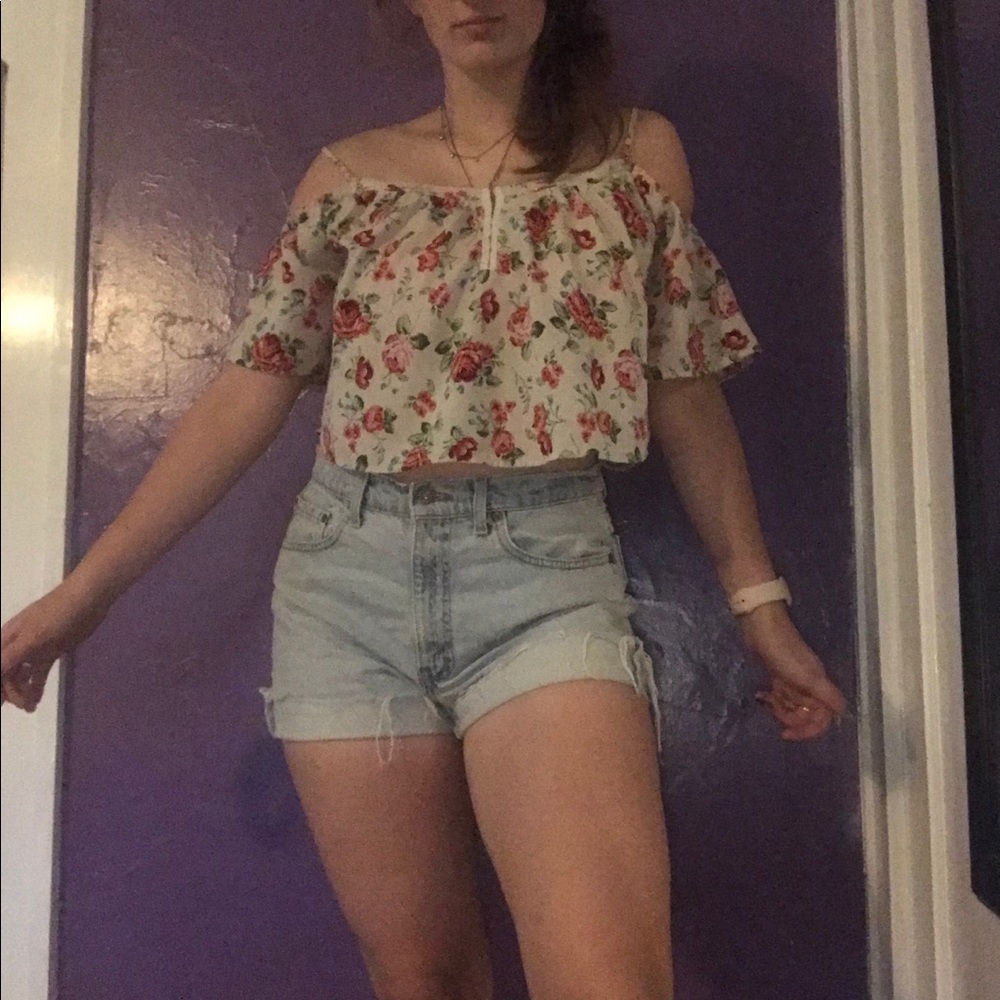 Beautiful off the shoulder sheer blouse